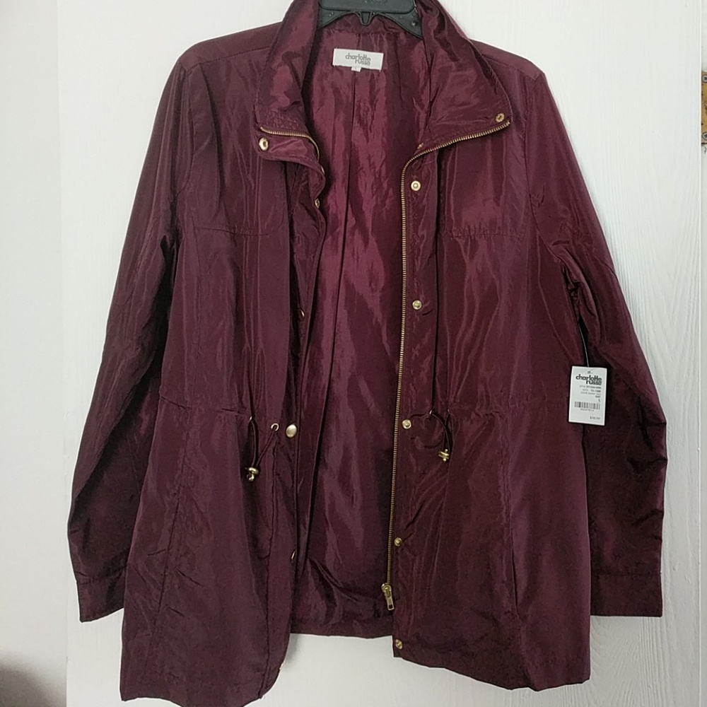 Burgundy windbreaker | Charlotte Russe